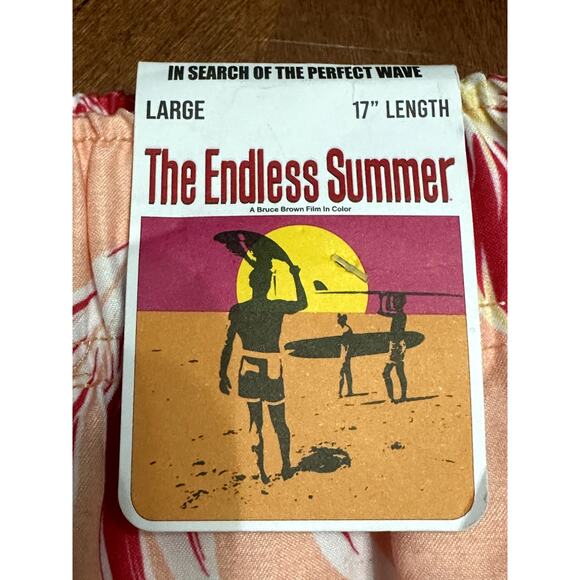 The Endless Summer Swim Trunks Elastic Waistband Quick Dry Floral Pink M L NWT - Picture 7 of 9